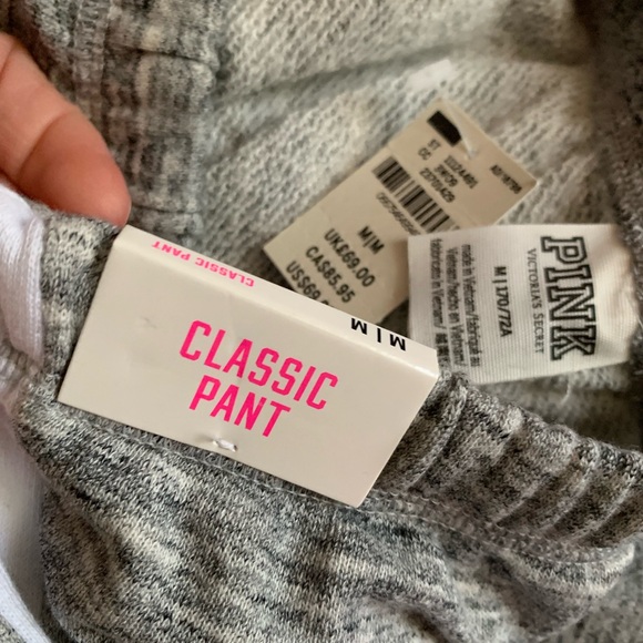 PINK Victoria's Secret Gray Classic Sweatpants with Sequin Logo - Picture 4 of 5